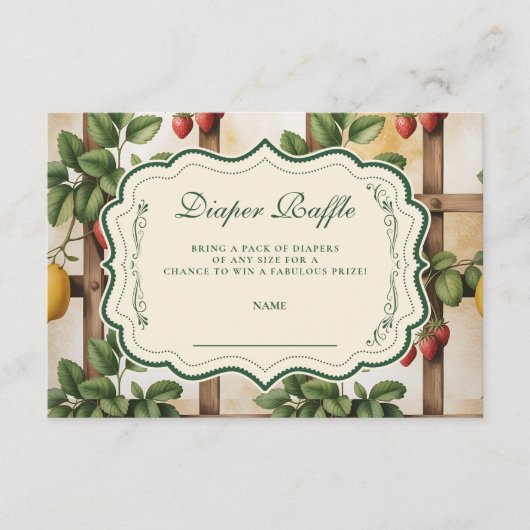 ustic Citrus Strawberry Diapper Raffle Begleitkarte (Vorderseite)