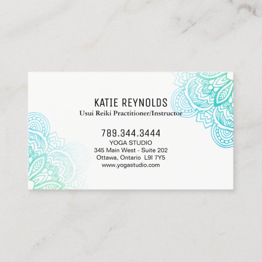 Usui Reiki Practitioner/Instructor Business Card Visitenkarte (Rückseite)