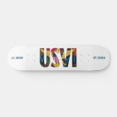 USVI Jungfrau Islands Flag St. Croix Madras Skateboard (Horizontal)