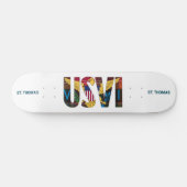 USVI Jungfrau Islands Flag St. Thomas Madras Skateboard (Horizontal)