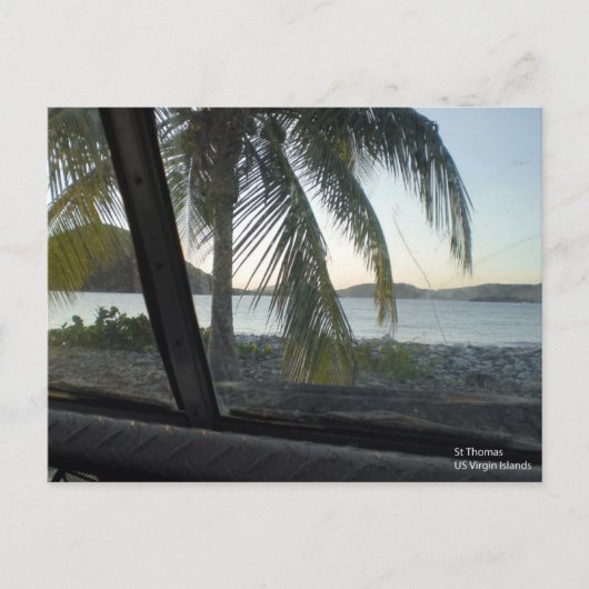 USVI St Thomas von einem verschlagenen Jeep Postkarte (Vorderseite)