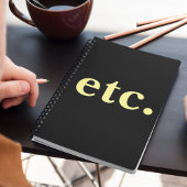 usw. Moderne schwarz-gelbe Typografie Notizblock