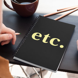 usw. Moderne schwarz-gelbe Typografie Notizblock