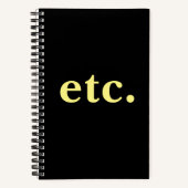 usw. Moderne schwarz-gelbe Typografie Notizblock (Vorderseite)