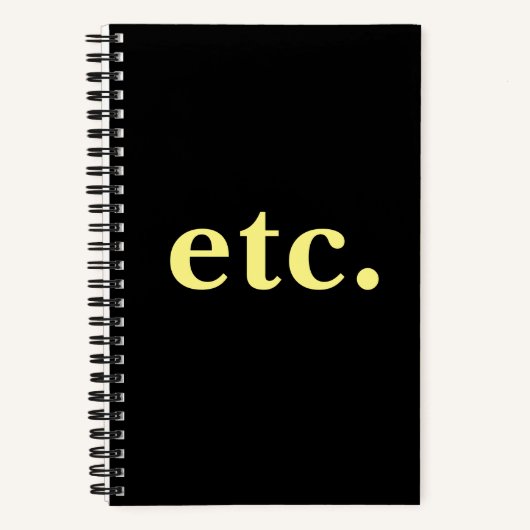 usw. Moderne schwarz-gelbe Typografie Notizblock (Vorderseite)