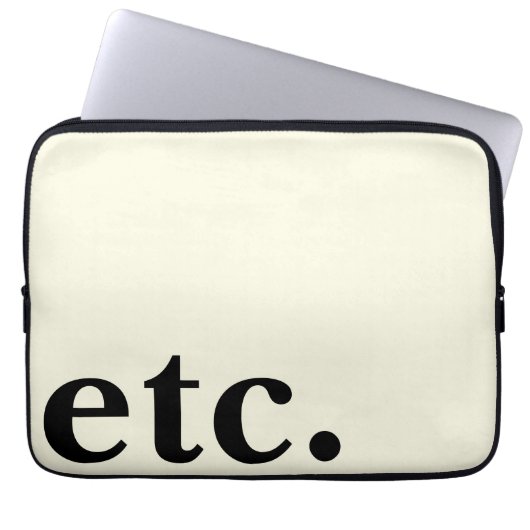 usw. Saubere, einfache Beige und schwarze, fette T Laptopschutzhülle (Vorderseite)