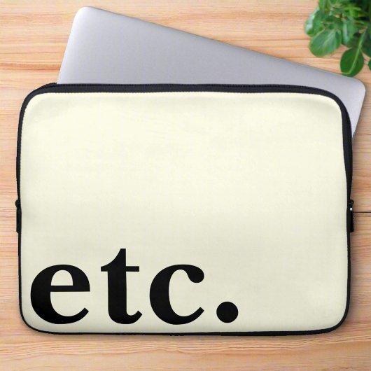 usw. Saubere, einfache Beige und schwarze, fette T Laptopschutzhülle