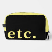 usw. Stilvolle Black & Yellow Bold Typografy Trave Waschbeutel (Vorderseite)