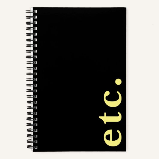 usw. Stilvolles Schwarz-Gelb-feines Skript Notizblock (Vorderseite)