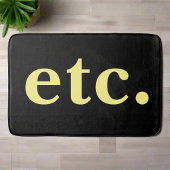 usw. Trendschwarz & gelb, fett Typografie Badematte