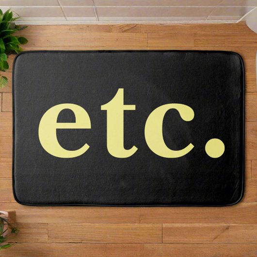 usw. Trendschwarz & gelb, fett Typografie Badematte