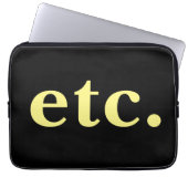 usw. Trendschwarz & gelb, fett Typografie Laptopschutzhülle (Vorderseite)