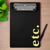usw. Trendy Modern Black & Yellow Bold Typografy Mini Klemmbrett