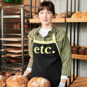 usw. Trendy Modern Black & Yellow Bold Typografy Schürze