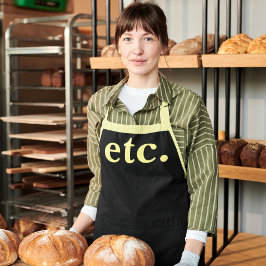 usw. Trendy Modern Black & Yellow Bold Typografy Schürze