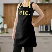 usw. Trendy Modern Black & Yellow Bold Typografy Schürze