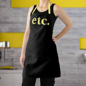 usw. Trendy Modern Black & Yellow Bold Typografy Schürze
