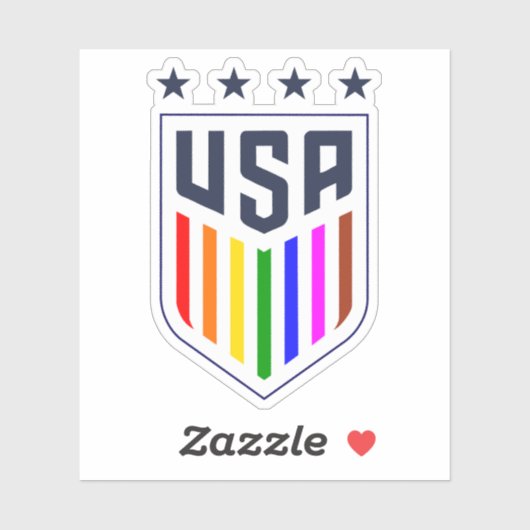 USWNT PRIDE -LGBTQ FANG FLAG AUFKLEBER (Blatt)