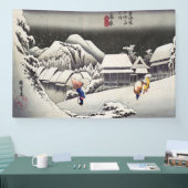 Utagawa Hiroshige - Abend Snow bei Kanbara Banner (Messe)