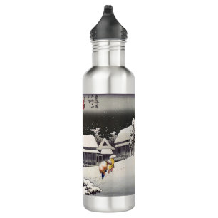 Utagawa Hiroshige - Abend Snow bei Kanbara Edelstahlflasche