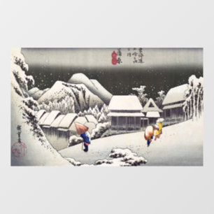 Utagawa Hiroshige - Abend Snow bei Kanbara Fensteraufkleber