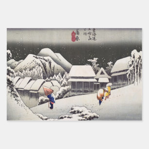 Utagawa Hiroshige - Abend Snow bei Kanbara Geschenkpapier Set