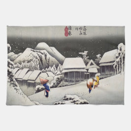 Utagawa Hiroshige - Abend Snow bei Kanbara Geschirrtuch