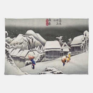 Utagawa Hiroshige - Abend Snow bei Kanbara Geschirrtuch