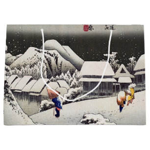 Utagawa Hiroshige - Abend Snow bei Kanbara Große Geschenktüte