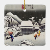 Utagawa Hiroshige - Abend Snow bei Kanbara Keramikornament (Rückseite)
