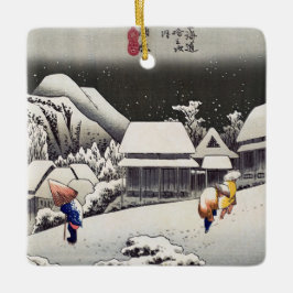 Utagawa Hiroshige - Abend Snow bei Kanbara Keramikornament
