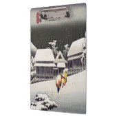 Utagawa Hiroshige - Abend Snow bei Kanbara Klemmbrett (Links)