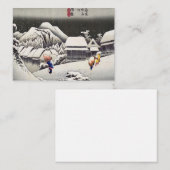 Utagawa Hiroshige - Abend Snow bei Kanbara Mitteilungskarte (Vorne/Hinten)