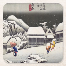 Utagawa Hiroshige - Abend Snow bei Kanbara