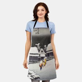 Utagawa Hiroshige - Abend Snow bei Kanbara Schürze