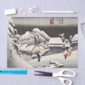 Utagawa Hiroshige - Abend Snow bei Kanbara Seidenpapier (Handwerk)