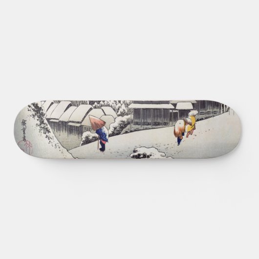 Utagawa Hiroshige - Abend Snow bei Kanbara Skateboard (Horizontal)