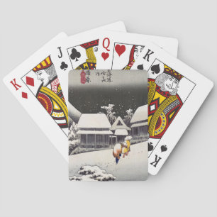 Utagawa Hiroshige - Abend Snow bei Kanbara Spielkarten