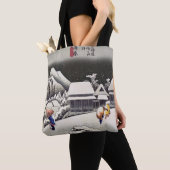 Utagawa Hiroshige - Abend Snow bei Kanbara Tasche (Von Nahem)