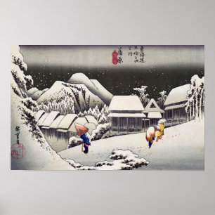 Utagawa Hiroshige - Abendlicher Schnee in Kanbara Poster