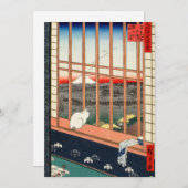 Utagawa Hiroshige - Felder in Asakusa - Rice Dankeskarte (Vorne/Hinten)