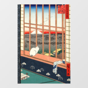 Utagawa Hiroshige - Felder in Asakusa - Rice Fensteraufkleber