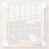 Utagawa Hiroshige - Felder in Asakusa - Rice Glasuntersetzer (Rückseite)