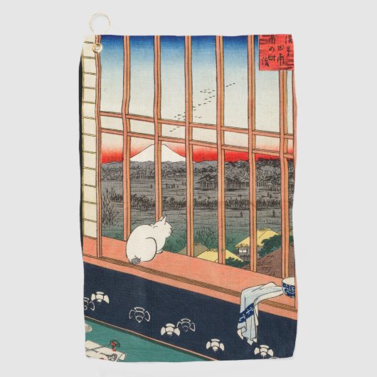 Utagawa Hiroshige - Felder in Asakusa - Rice Golfhandtuch (Vorderseite)