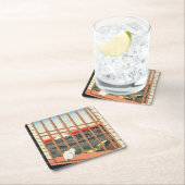 Utagawa Hiroshige - Felder in Asakusa - Rice Rechteckiger Pappuntersetzer (Vor Ort)