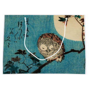 Utagawa Hiroshige - Horned Owl on Maple Branch Große Geschenktüte