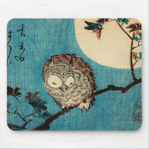 Utagawa Hiroshige - Horned Owl on Maple Branch Mousepad