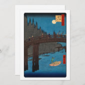 Utagawa Hiroshige - Kyoto Bridge by Moonlight Dankeskarte (Vorne/Hinten)