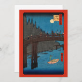 Utagawa Hiroshige - Kyoto Bridge by Moonlight Dankeskarte (Vorne/Hinten)