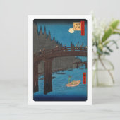 Utagawa Hiroshige - Kyoto Bridge by Moonlight Einladung (Stehend Vorderseite)